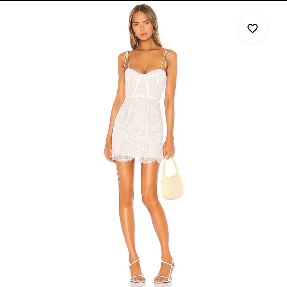 White Lace Overlay Superdown Mini Dress